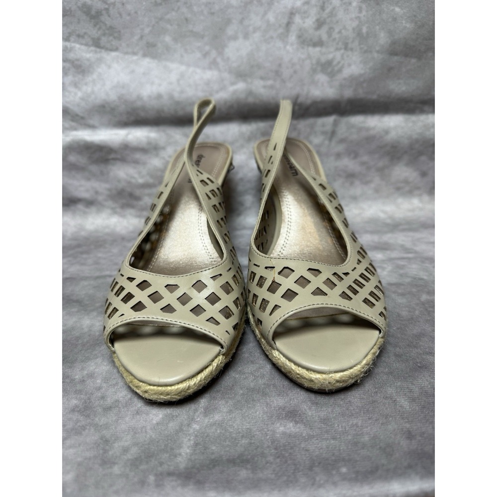 Womens Slingback Wedge color weaved "Whist" taupe cut out heels  size‎ 8.5 NWD - Picture 4 of 15
